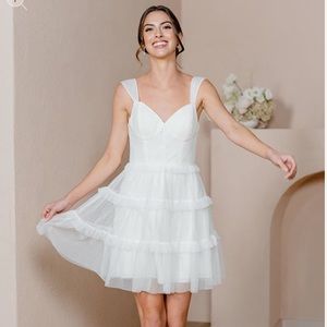 Revelry Sloane Dot Tulle Mini Dress